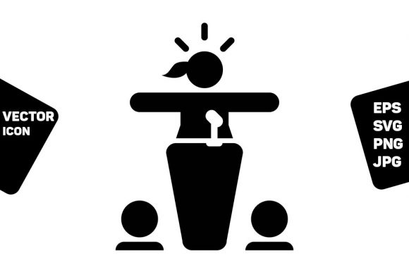 Evaluating the Conference Icon Vector Person Speaking for Professional Design Projects