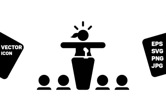 Event Icon Vector Person Speaking for Modern Design