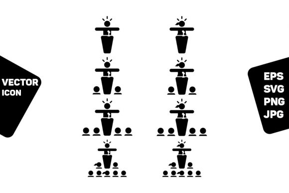 Public Speaking Icon Vector Person on Podium: A Visual Asset for Modern Communication Design